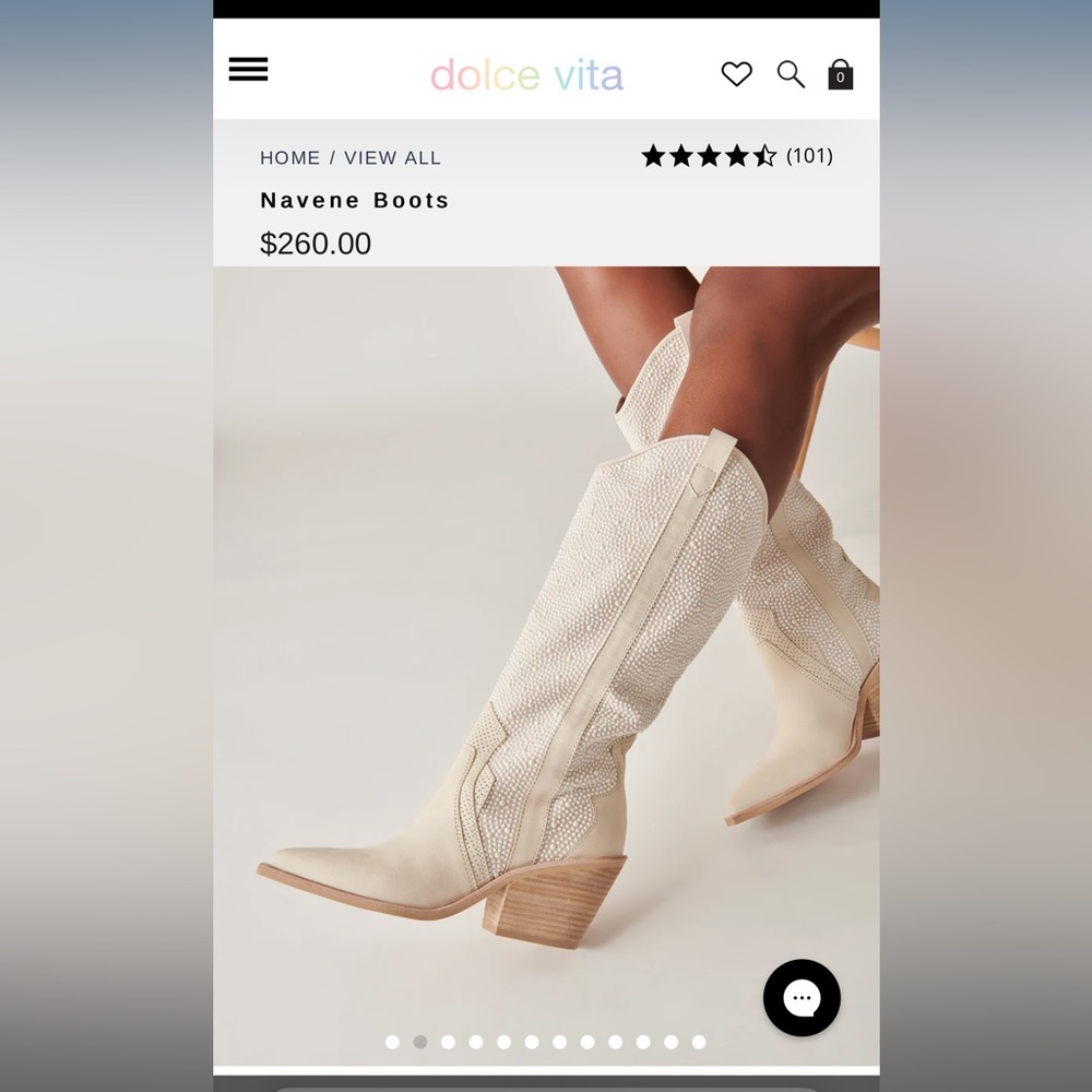 Dolce Vita NAVENE Pearl cowgirl boots NEW